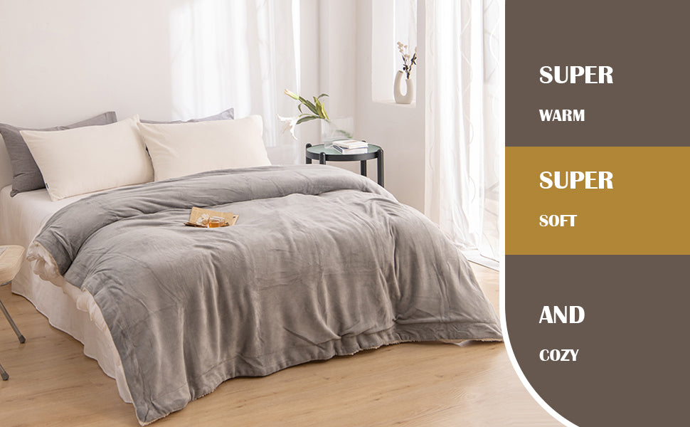 480 GSM Luxury Heavy Sherpa Blanket – Ultra Soft Warm Faux Fur Mink Throw for Sofa & Bed – Plush Fleece Winter Blanket UK