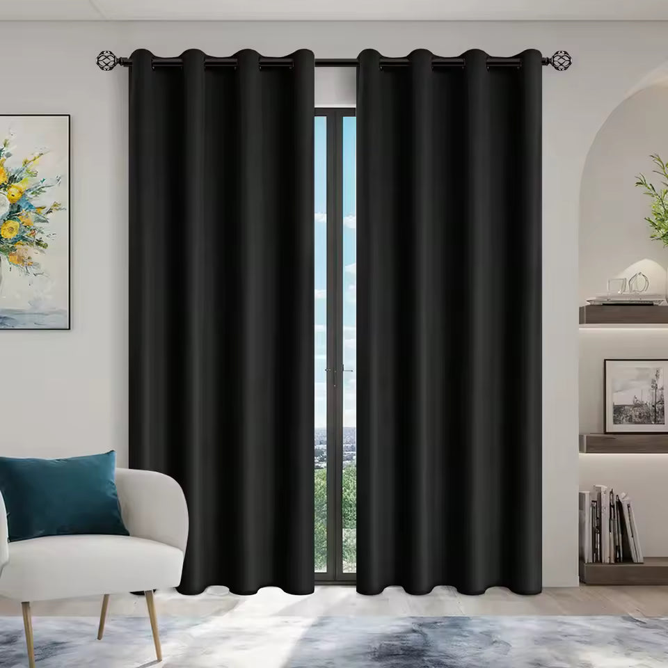 Panel 100% Blackout Curtain with Grommets – Solid Thermal Insulated Total Privacy Drapes for Bedroom & Living Room Home Decor