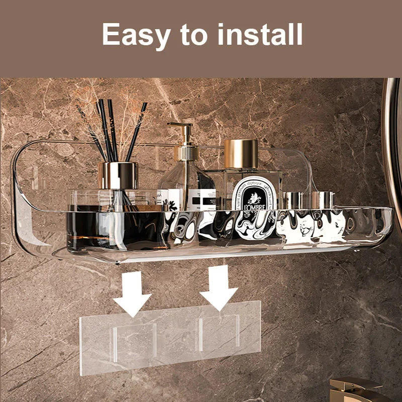 Acrylic Bathroom Shelf – No-Drill Wall-Mounted Shower Organiser for Toiletries & Cosmetics