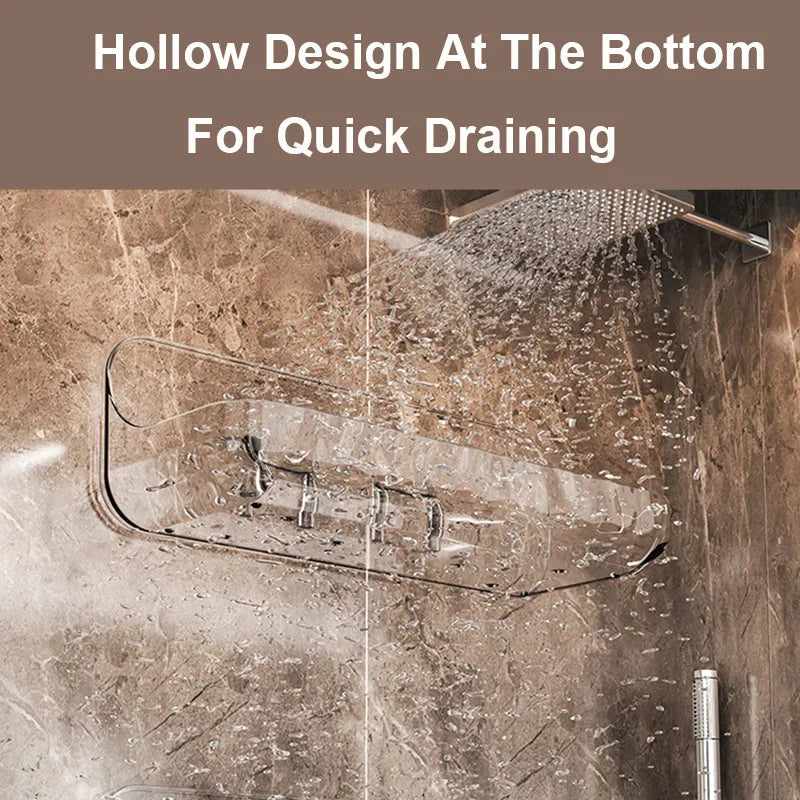 Acrylic Bathroom Shelf – No-Drill Wall-Mounted Shower Organiser for Toiletries & Cosmetics