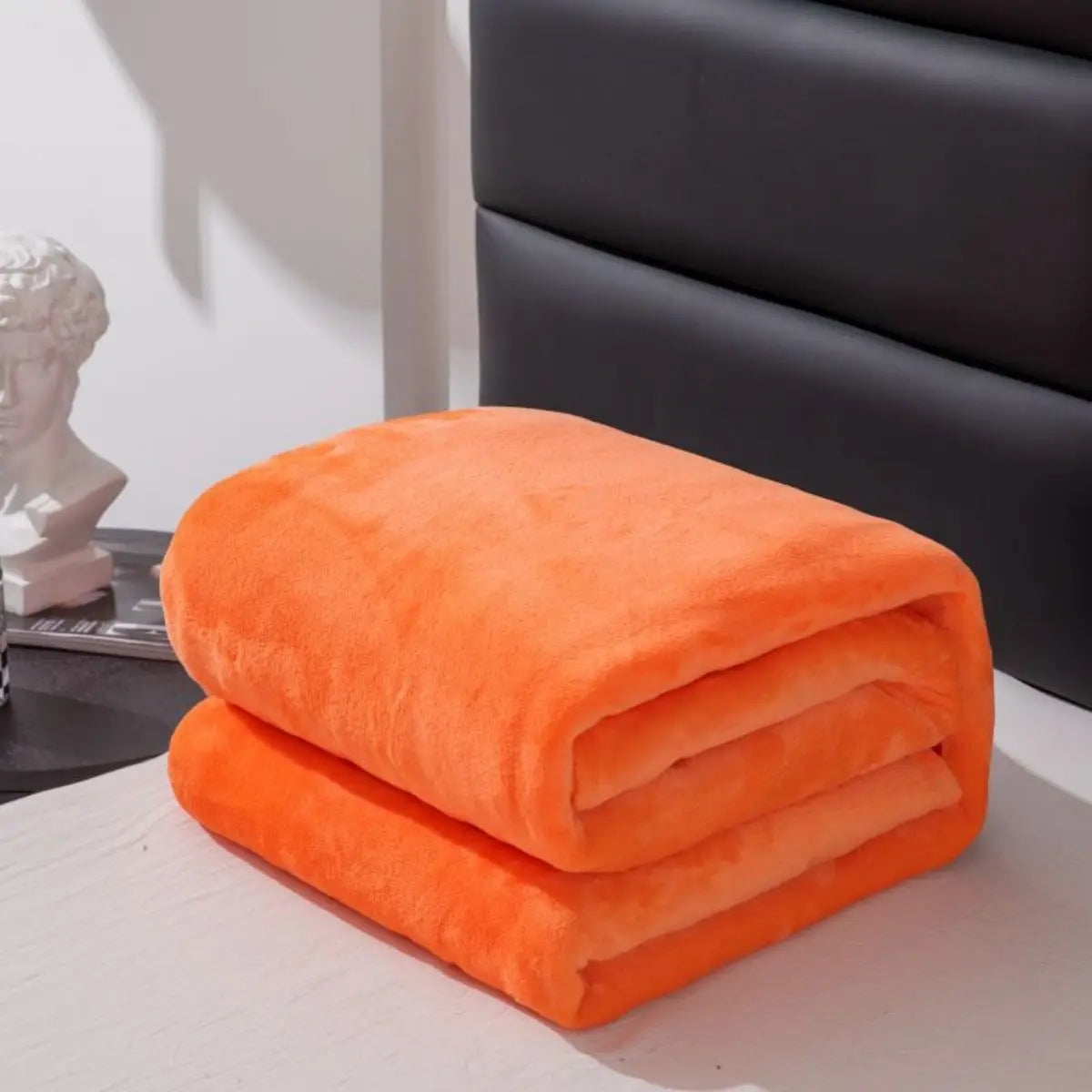 Simple Plain Plush Blanket – Thick Warm Coral Fleece Throw for Winter, Farley Plush Cover