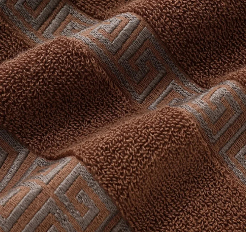 2 Pack Black Cotton Hotel Towels – Quick‑Dry Thick Soft Face and Bath Towels, 34x74cm / 70x140cm