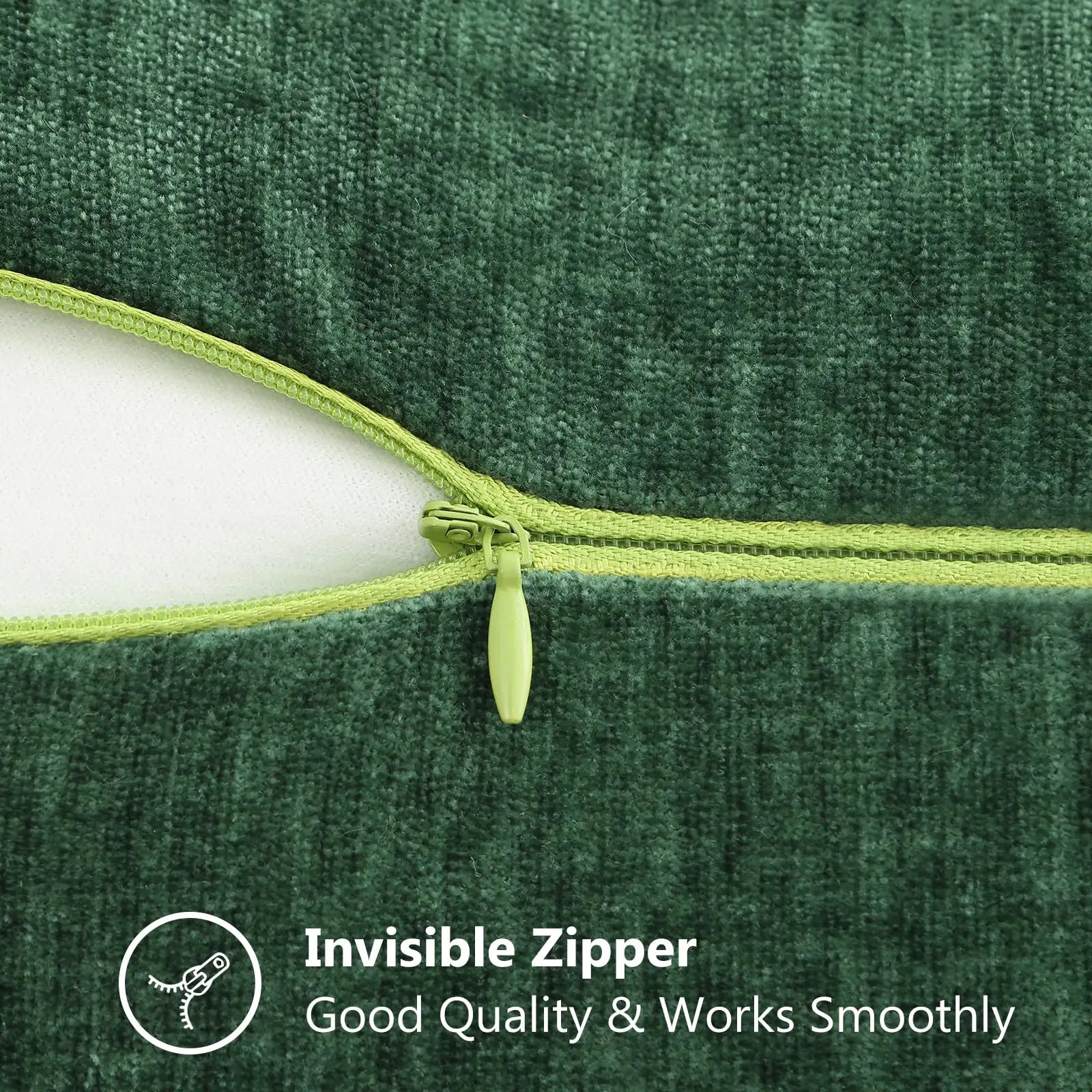 Kitinjoy Chenille Soft Throw Pillow Covers 18x18 – Set of 2 Velvet‑Look Cushion Covers with Stitched Edge for Sofa, Couch and Bed