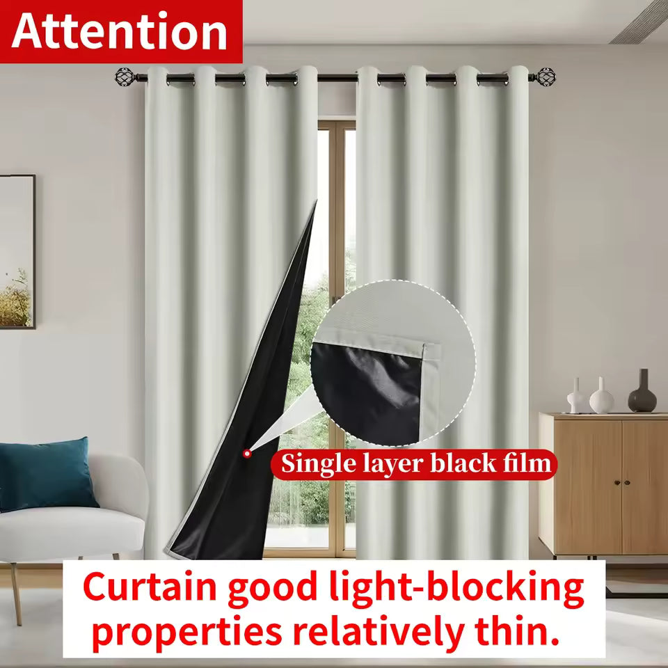 Panel 100% Blackout Curtain with Grommets – Solid Thermal Insulated Total Privacy Drapes for Bedroom & Living Room Home Decor
