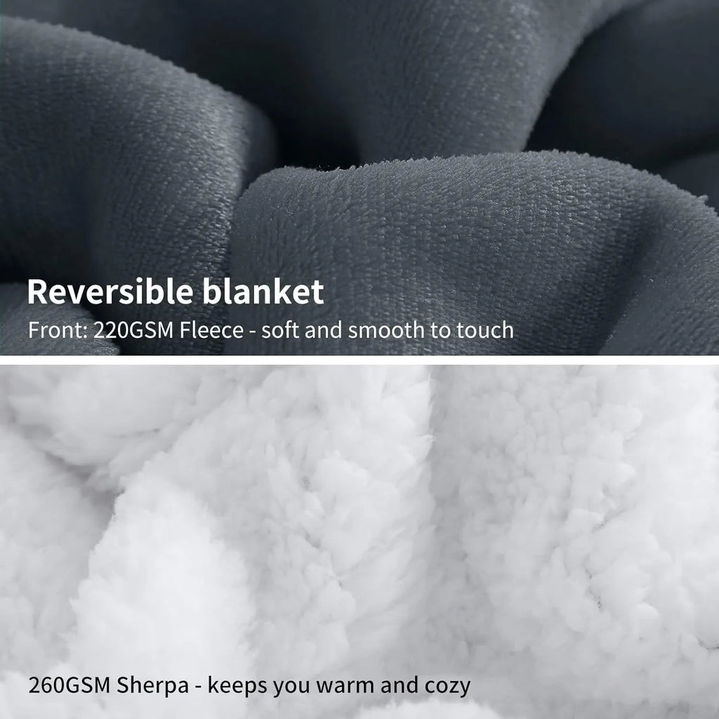 480 GSM Luxury Heavy Sherpa Blanket – Ultra Soft Warm Faux Fur Mink Throw for Sofa & Bed – Plush Fleece Winter Blanket UK