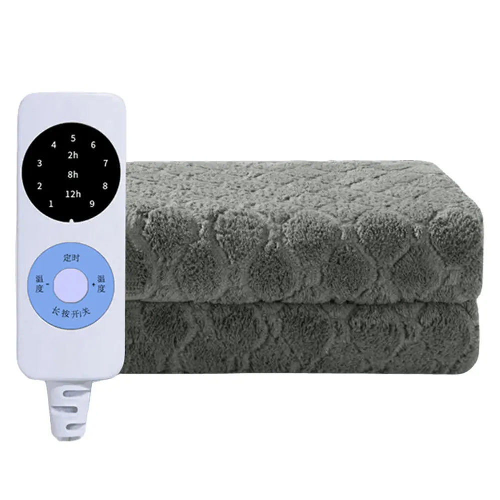 Plush Electric Heated Blanket – Single Velvet Fleece Throw for Home and Office, One‑Seat