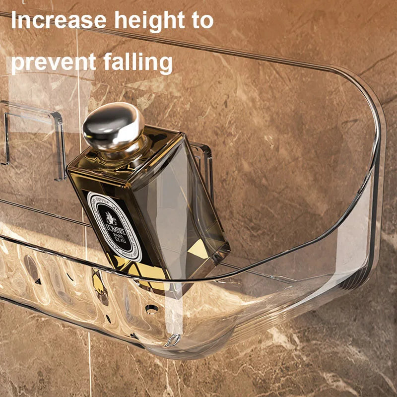 Acrylic Bathroom Shelf – No-Drill Wall-Mounted Shower Organiser for Toiletries & Cosmetics
