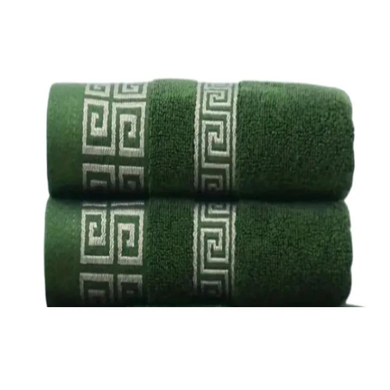 2 Pack Black Cotton Hotel Towels – Quick‑Dry Thick Soft Face and Bath Towels, 34x74cm / 70x140cm