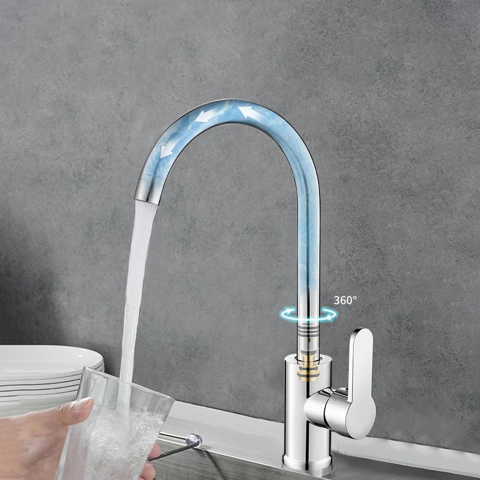 Kitchen Mixer Tap with Hot and Cold Water – Splash‑Proof, High‑Pressure Stainless Steel Faucet for Sink and Dishwashing