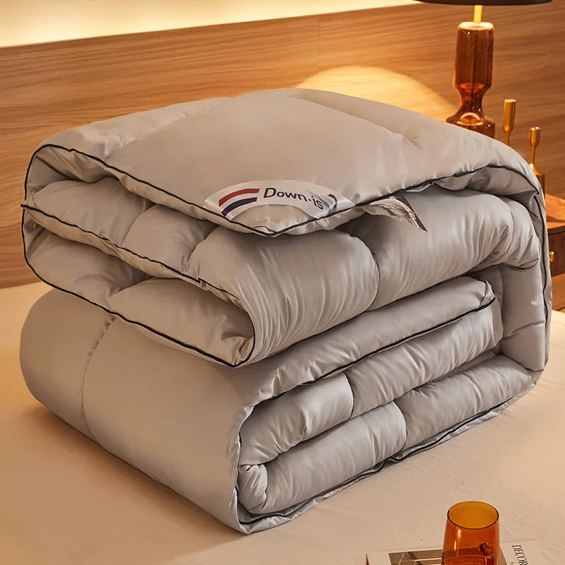 All-Season Goose Down-Style Comforter – Thick Winter Duvet & Lightweight Warm Quilt for Spring and Autumn | Soft Quilted Polyester Blanket