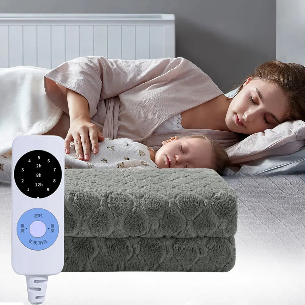 Plush Electric Heated Blanket – Single Velvet Fleece Throw for Home and Office, One‑Seat