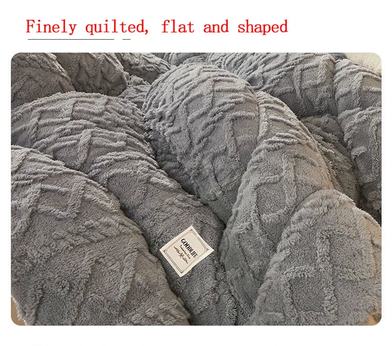 Super Thick Winter Warm Blanket – Artificial Lamb Cashmere Weighted Quilt for Bed, Soft Coral Fleece, 2–5 kg