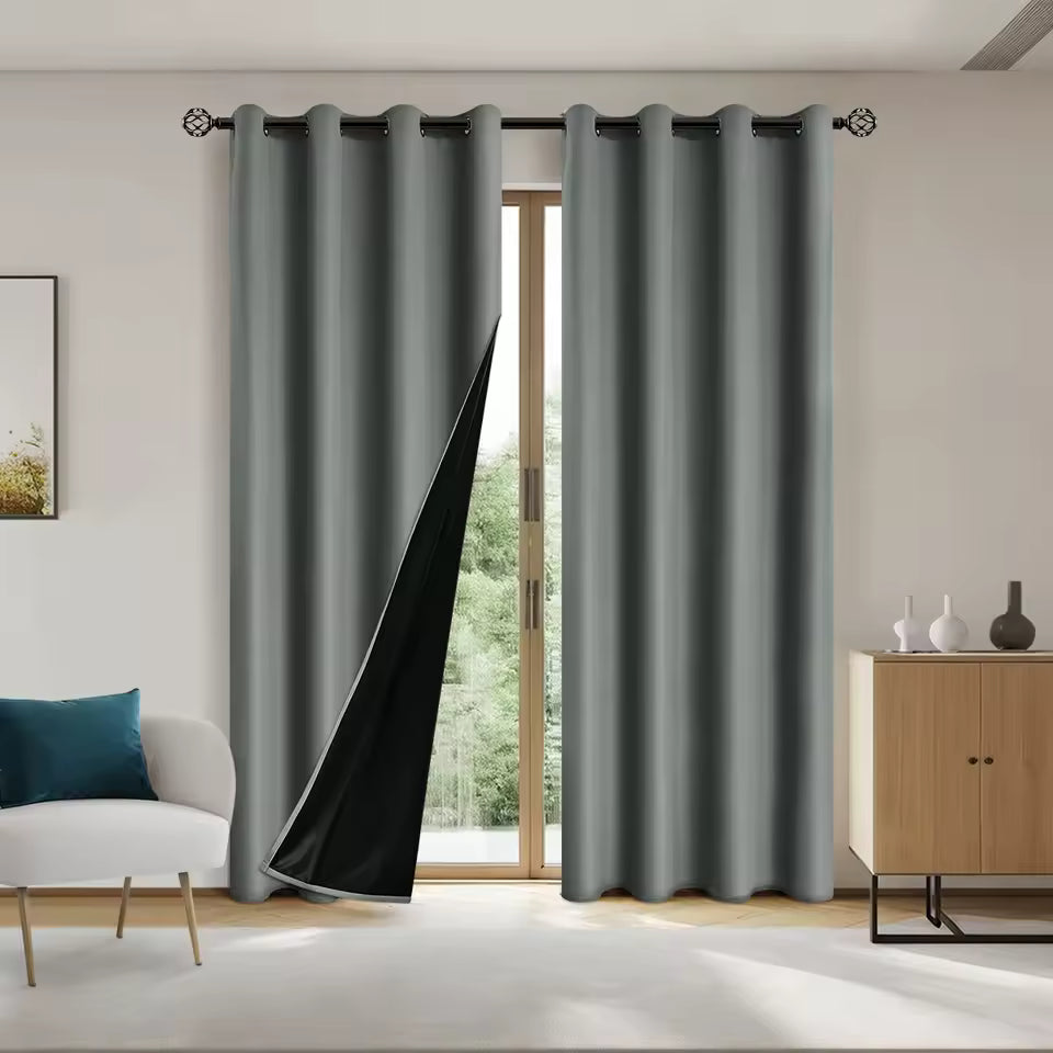 Panel 100% Blackout Curtain with Grommets – Solid Thermal Insulated Total Privacy Drapes for Bedroom & Living Room Home Decor