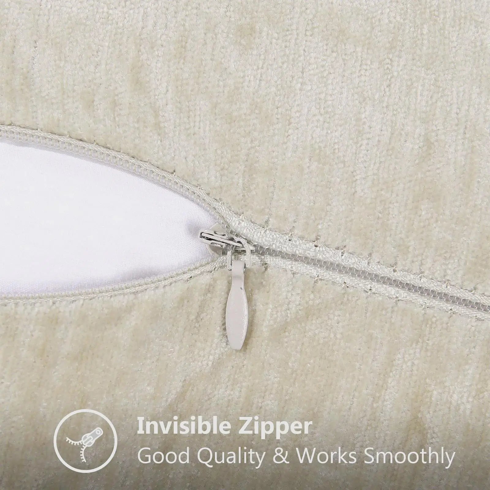 Kitinjoy Chenille Soft Throw Pillow Covers 18x18 – Set of 2 Velvet‑Look Cushion Covers with Stitched Edge for Sofa, Couch and Bed