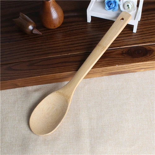 Bamboo Cooking Utensil Set – 6‑Piece Eco‑Friendly Wooden Spoon and Spatula Kit