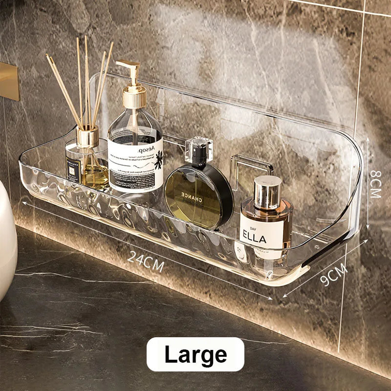 Acrylic Bathroom Shelf – No-Drill Wall-Mounted Shower Organiser for Toiletries & Cosmetics