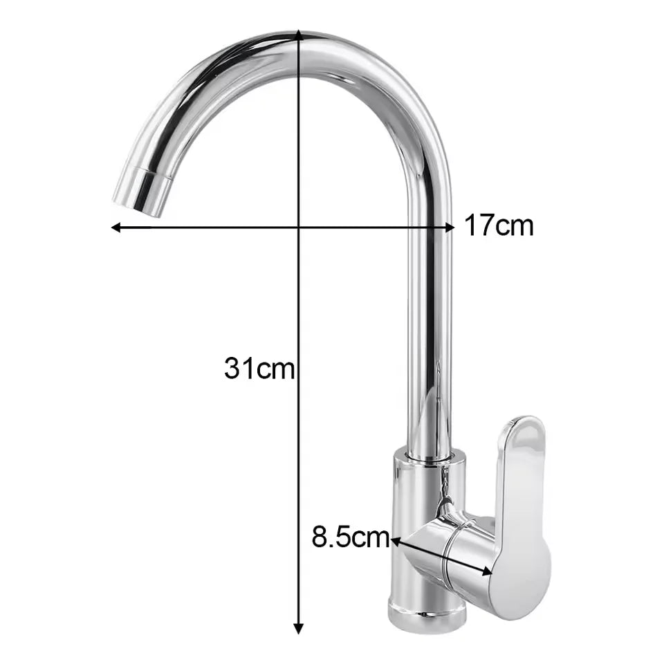 Kitchen Mixer Tap with Hot and Cold Water – Splash‑Proof, High‑Pressure Stainless Steel Faucet for Sink and Dishwashing