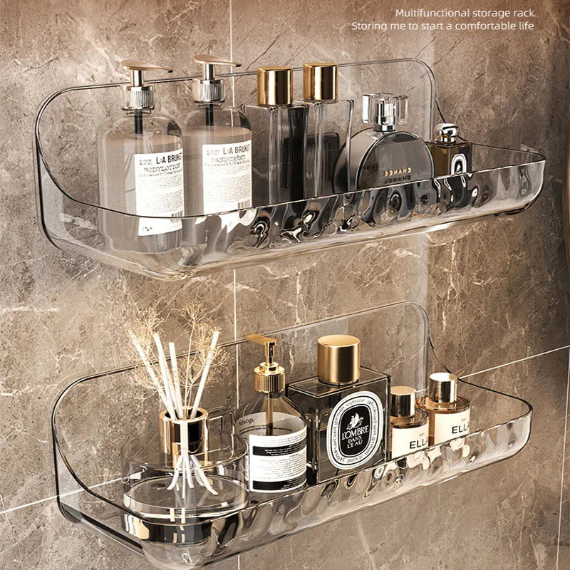 Acrylic Bathroom Shelf – No-Drill Wall-Mounted Shower Organiser for Toiletries & Cosmetics