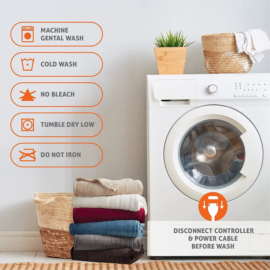 silent night luxury heated throw - Electric Blanket for Sofa or Single Bed, EU Plug