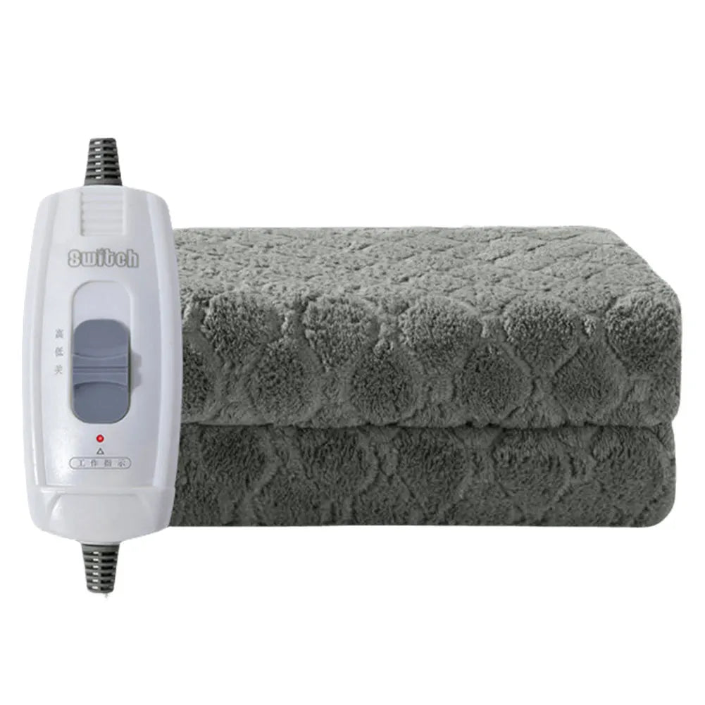 Plush Electric Heated Blanket – Single Velvet Fleece Throw for Home and Office, One‑Seat