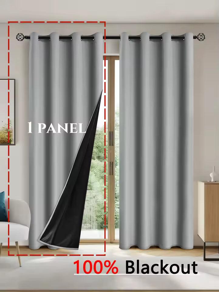 Panel 100% Blackout Curtain with Grommets – Solid Thermal Insulated Total Privacy Drapes for Bedroom & Living Room Home Decor