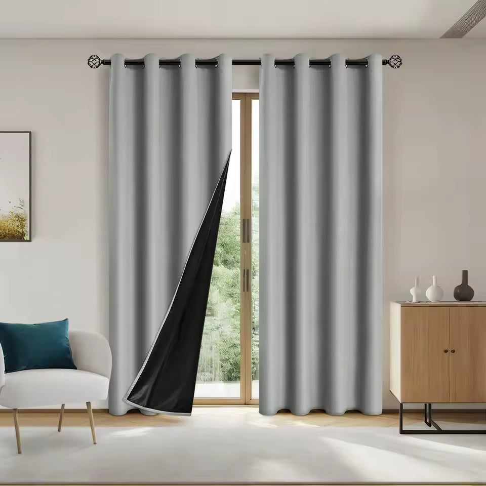 Panel 100% Blackout Curtain with Grommets – Solid Thermal Insulated Total Privacy Drapes for Bedroom & Living Room Home Decor
