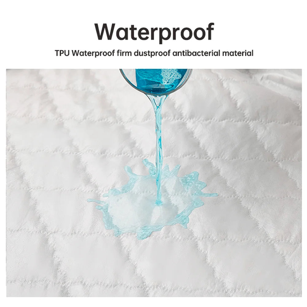 Waterproof Fitted Mattress Protector – Single, Double, 140/160 Sizes, Grey or White, Anti‑Dust Mite and Breathable
