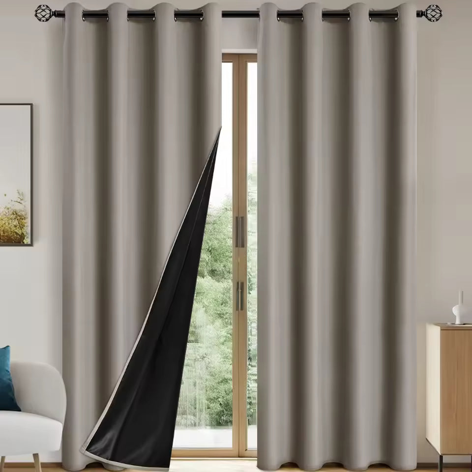 Panel 100% Blackout Curtain with Grommets – Solid Thermal Insulated Total Privacy Drapes for Bedroom & Living Room Home Decor