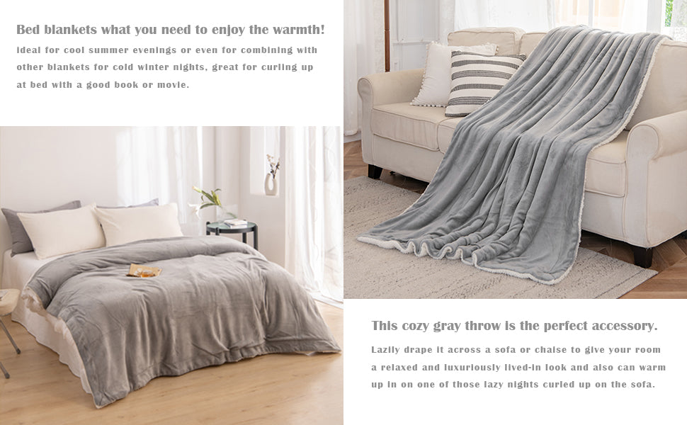 480 GSM Luxury Heavy Sherpa Blanket – Ultra Soft Warm Faux Fur Mink Throw for Sofa & Bed – Plush Fleece Winter Blanket UK